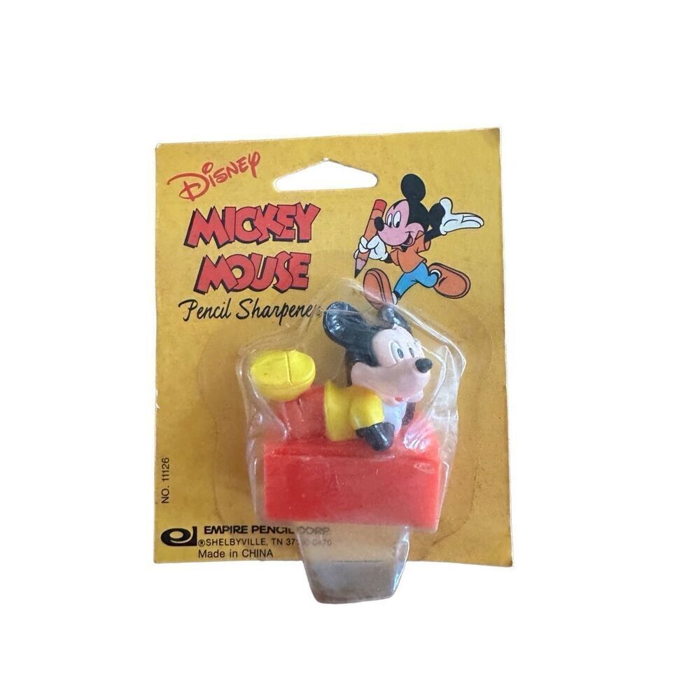 NIB! Vintage Disney Mickey Mouse School Homework Office Pencil Sharpener